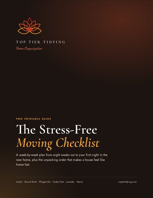 Cover of the free guide: The Stress-Free Moving Checklist